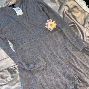 Wrap-Tie Grey Dress